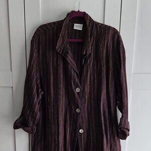 Glass House 100% Linen Jacket – Striped Brown Blazer – Lightweight